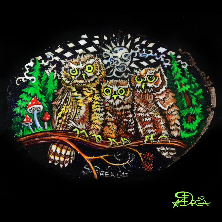 Three Great Horned Owlets