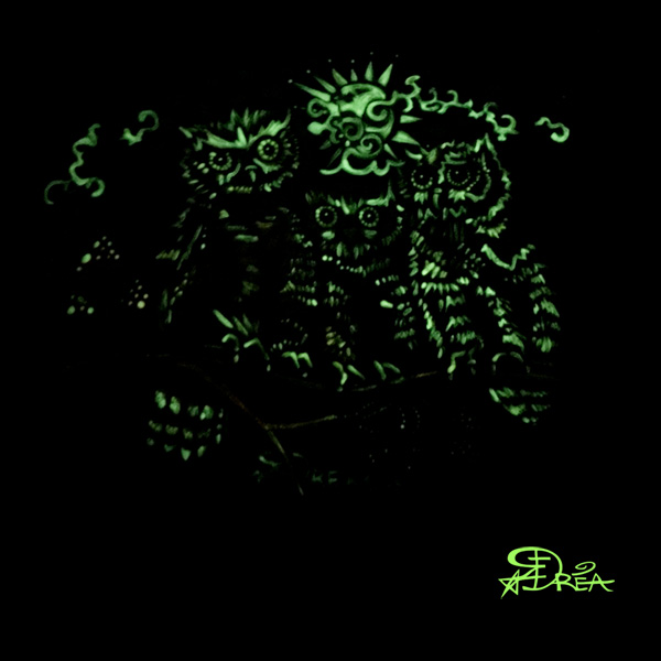 Three Great Horned Owlets Glow